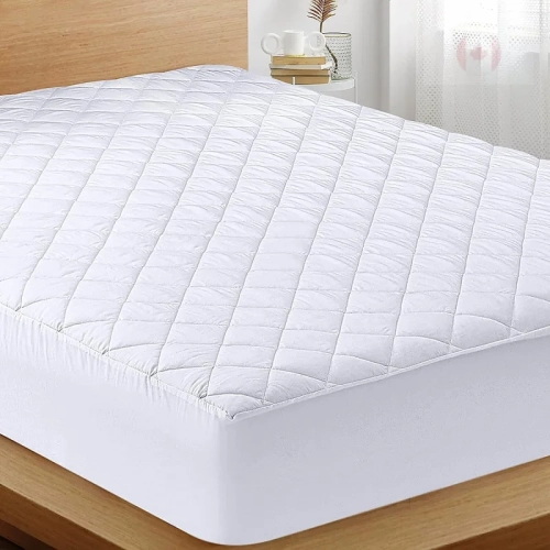 Quilted Fitted Mattress Pad | Stretches up to 16 Inches Deep | Mattress Cover Topper