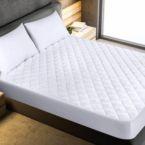 Quilted Fitted Mattress Pad | Stretches up to 16 Inches Deep | Mattress Cover Topper