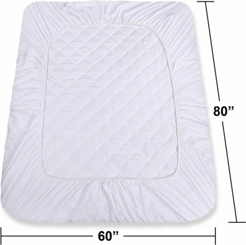 Quilted Fitted Mattress Pad | Stretches up to 16 Inches Deep | Mattress Cover Topper