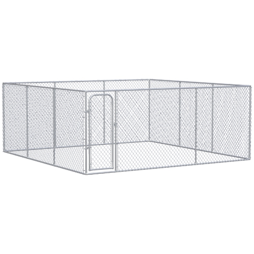 PawHut 228 Sq. Ft. Dog Playpen Outdoor, Walk-in Dog Run Kennel Puppy Exercise Pen with Galvanized Steel Frame, for Small and Medium Dogs, 15.1' x 15.