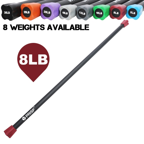 Barre d'entraînement lestée PRISP - barre de poids totale pour gym à la maison, mise en forme, yoga et entraînement musculaire