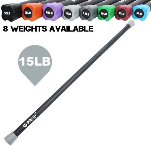 Barre d'entraînement lestée PRISP - barre de poids totale pour gym à la maison, mise en forme, yoga et entraînement musculaire