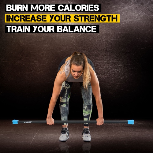 PRISP Weighted Exercise Workout Bar - Total Body Weight Bar for Home Gym, Fitness, Yoga and Strength Training