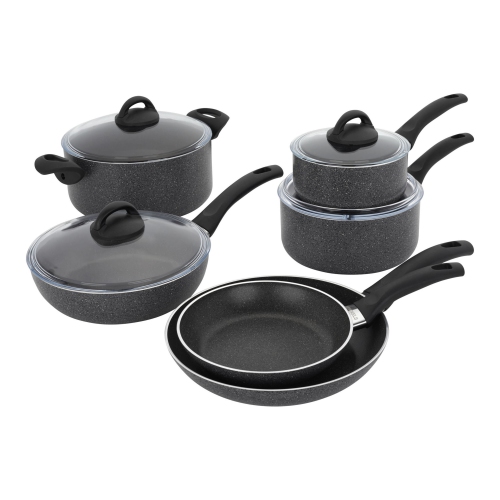 HENCKELS EverLift 10 Piece Aluminum Cookware Set - Granite