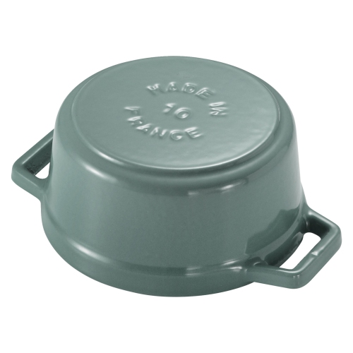 STAUB La Cocotte 250 mL Cast Iron Round Mini Cocotte, Eucalyptus