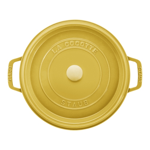 STAUB La Cocotte 5.25 L Cast Iron Round Cocotte, Citron