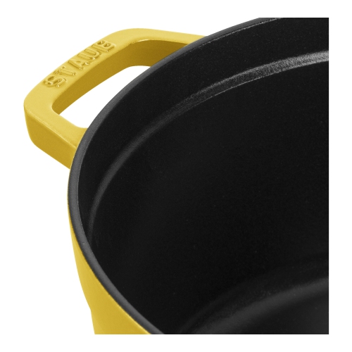 STAUB La Cocotte 5.25 L Cast Iron Round Cocotte, Citron