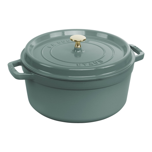 STAUB  La Cocotte 5.25 L Cast Iron Round Cocotte, Eucalyptus