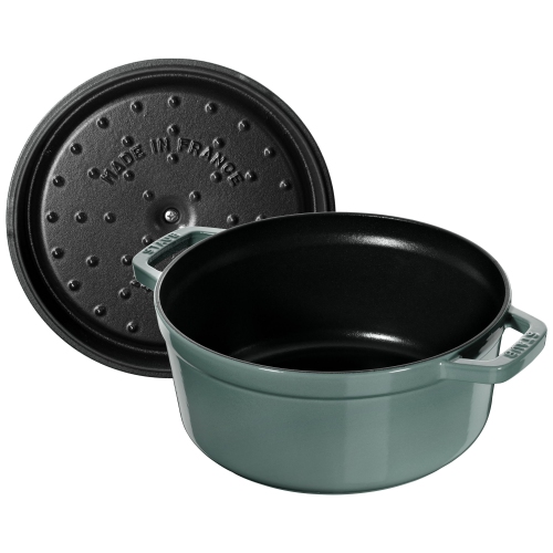 STAUB La Cocotte 3.7 L Cast Iron Round Cocotte, Eucalyptus