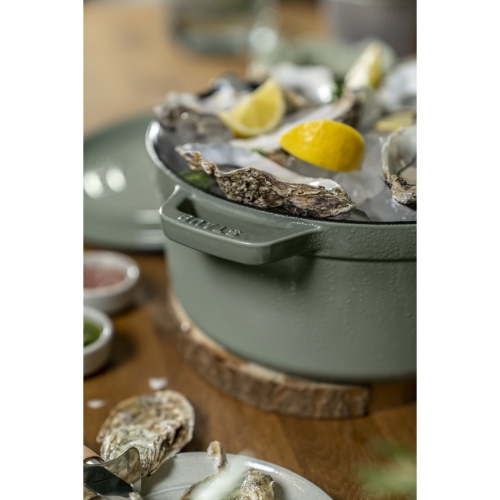 STAUB La Cocotte 3.7 L Cast Iron Round Cocotte, Eucalyptus