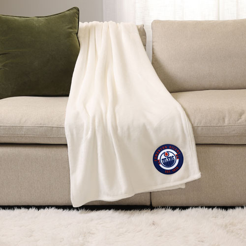NHL Throw Blanket - White - Edmonton Oilers