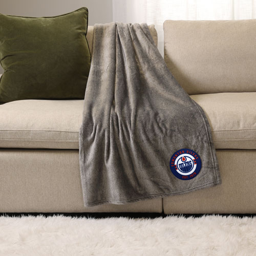NHL Throw Blanket - Grey - Edmonton Oilers