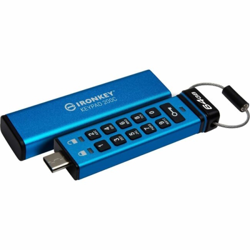 IRONKEY  Keypad 200 64GB USB 3.2 (Gen 1) Type C Flash Drive (Ikkp200C64GB)