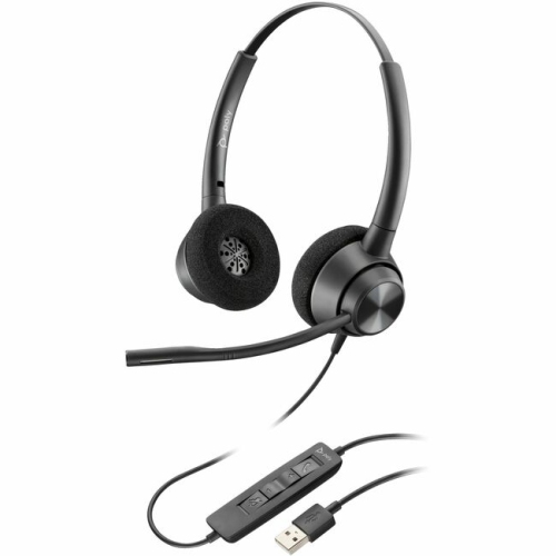 HPI Poly On-ear Noise Cancelling Headsets with Mic - Black