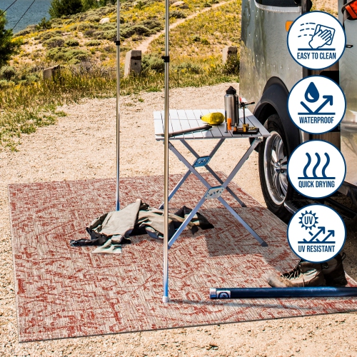 Estrella Bohemian Medallion Textured Weave Indoor/Outdoor Area Rug