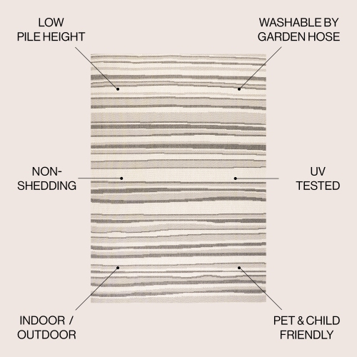 Castara Wavy Stripe Modern Indoor/Outdoor Area Rug
