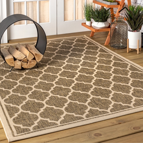 Trebol Moroccan Trellis Textured Weave Indoor/Outdoor Area Rug