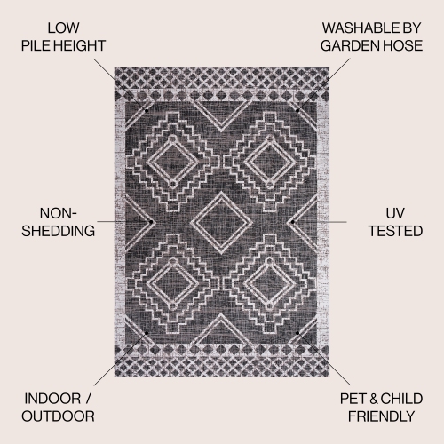 Marokko Diamond Tribal Medallion Indoor/Outdoor Area Rug