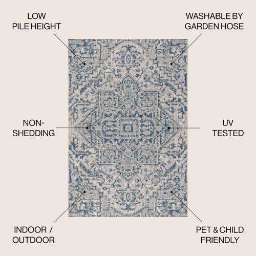 Estrella Bohemian Medallion Textured Weave Indoor/Outdoor Area Rug