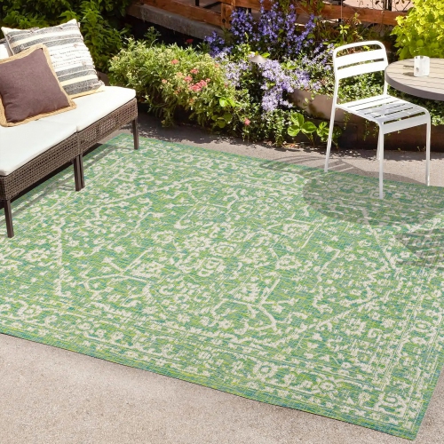 Malta Bohemian Medallion Textured Weave Indoor/Outdoor Area Rug