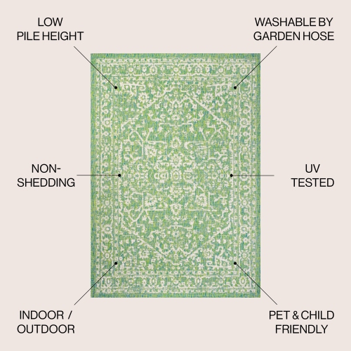 Malta Bohemian Medallion Textured Weave Indoor/Outdoor Area Rug