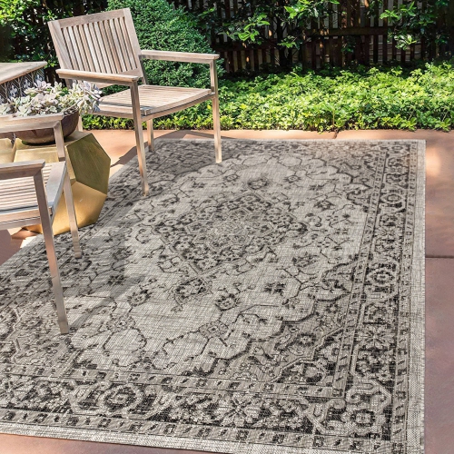 Rozetta Boho Medallion Textured Weave Indoor/Outdoor Area Rug