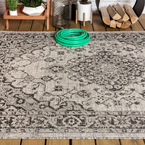 Rozetta Boho Medallion Textured Weave Indoor/Outdoor Area Rug
