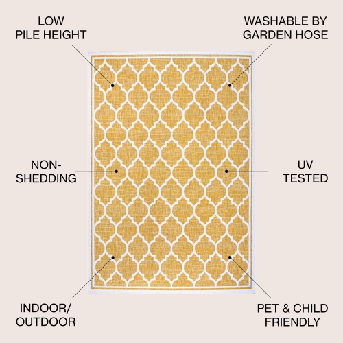 Trebol Moroccan Trellis Textured Weave Indoor/Outdoor Area Rug