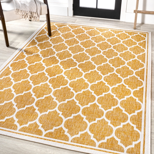 Trebol Moroccan Trellis Textured Weave Indoor/Outdoor Area Rug