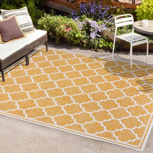 Trebol Moroccan Trellis Textured Weave Indoor/Outdoor Area Rug