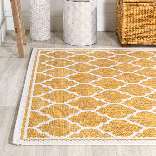 Trebol Moroccan Trellis Textured Weave Indoor/Outdoor Area Rug