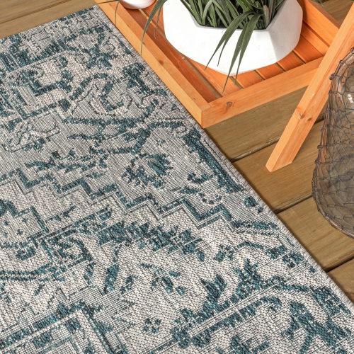 Estrella Bohemian Medallion Textured Weave Indoor/Outdoor Area Rug