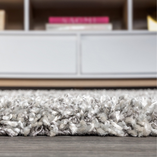 Gabrielle Mercer Shag Plush Tassel Moroccan Geometric Trellis Area Rug