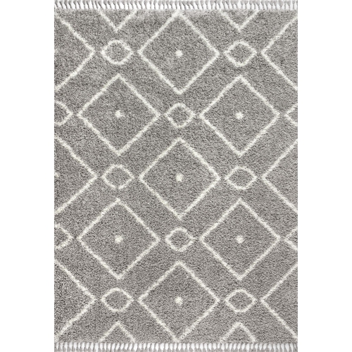 Mercer Shag Plush Tassel Moroccan Diamond Area Rug