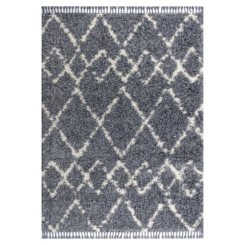 Mercer Shag Plush Tassel Moroccan Tribal Geometric Trellis Area Rug