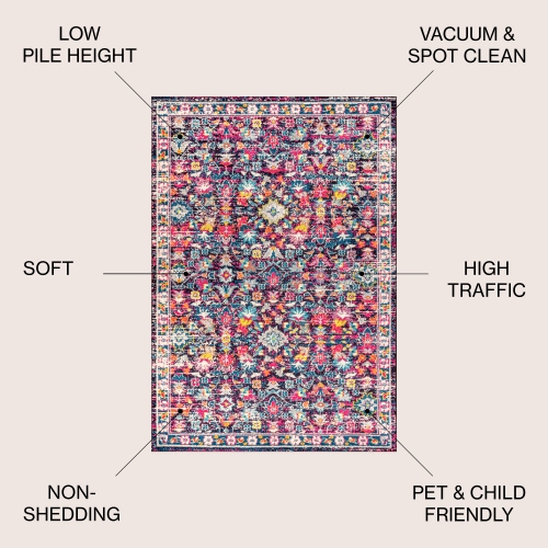 Tapis moderne Alfombra à motif floral boho persan