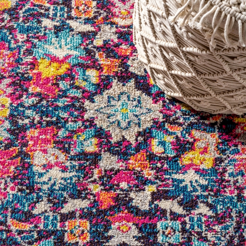 Tapis moderne Alfombra à motif floral boho persan