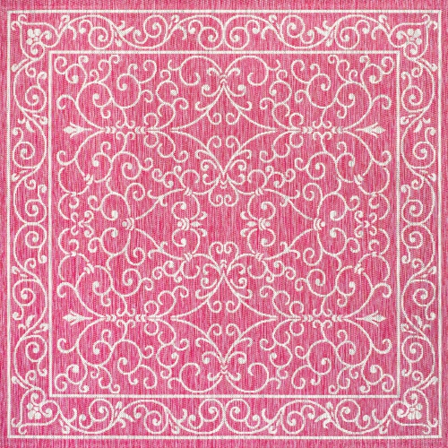 JONATHAN Y  Charleston Vintage Filigree Textured Weave Indoor/outdoor Square Rug