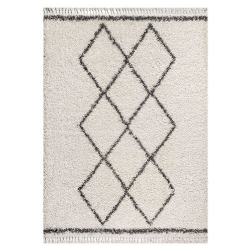 Beautiful Mercer Shag Plush Tassel Moroccan Tribal Geometric Trellis Area Rug