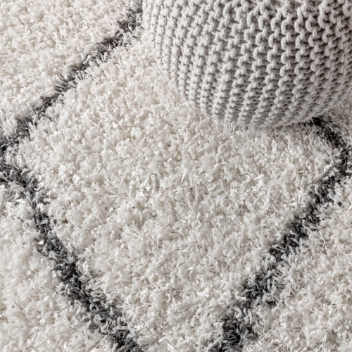 Beautiful Mercer Shag Plush Tassel Moroccan Tribal Geometric Trellis Area Rug