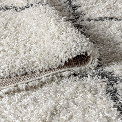 Beautiful Mercer Shag Plush Tassel Moroccan Tribal Geometric Trellis Area Rug