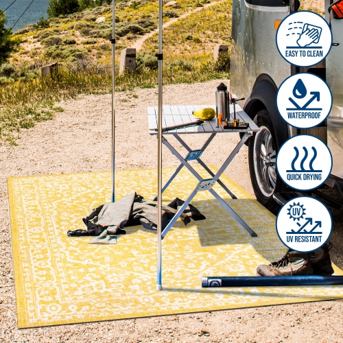 Malta Bohemian Medallion Textured Weave Indoor/Outdoor Area Rug