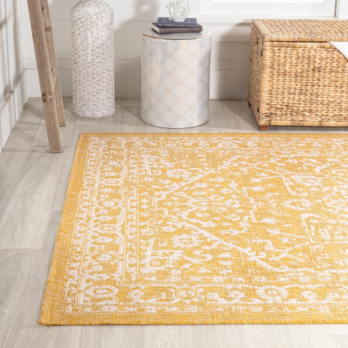 Malta Bohemian Medallion Textured Weave Indoor/Outdoor Area Rug
