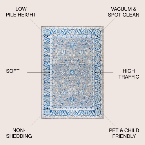 Modern Persian Boho Floral Area Rug
