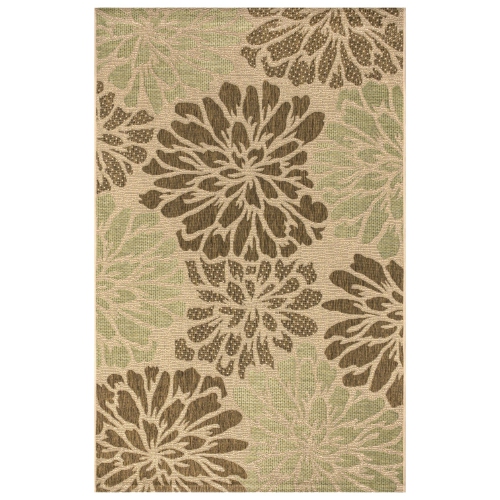 Zinnia Modern Floral Textured Weave Indoor/Outdoor Area Rug