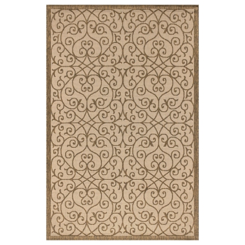 Tapis d'intérieur/d'extérieur en filigrane texturé de style rétro de Madrid