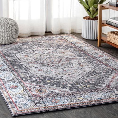 Tapis d'appoint à motif de médaillon Kesan Vintage