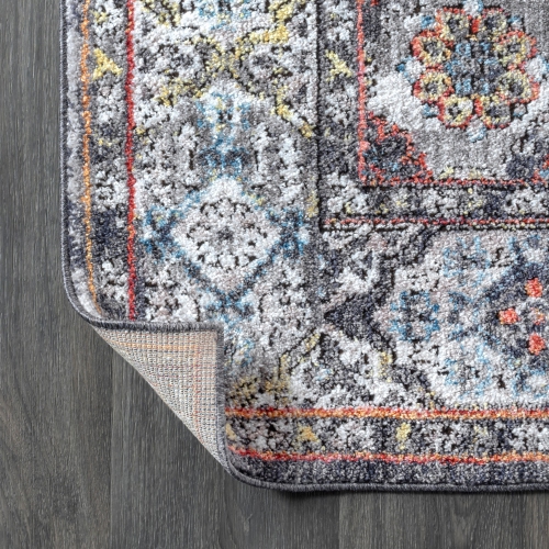 Tapis d'appoint à motif de médaillon Kesan Vintage