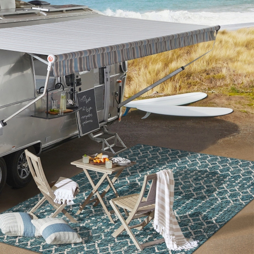 Ourika Moroccan Geometric Textured Weave Indoor/Outdoor Area Rug