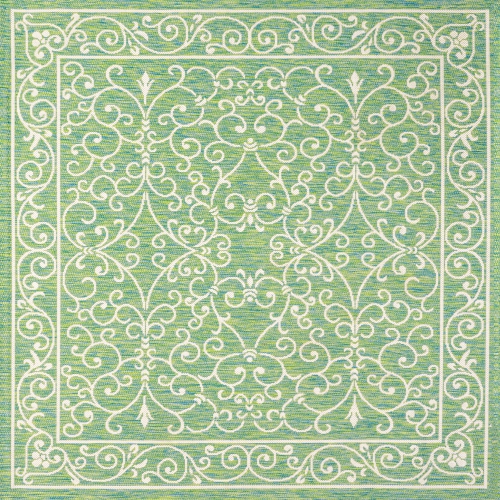 JONATHAN Y  Charleston Vintage Filigree Textured Weave Indoor/outdoor Square Rug